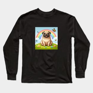 Pug Dog Smiles Long Sleeve T-Shirt